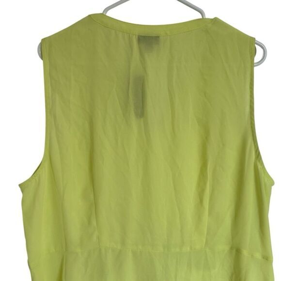 NWT Torris Sheer Neon Lime Sleeveless Georgette PEPLUM Blouse.‎ - Picture 10 of 14